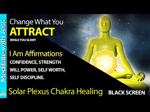 Black screen I AM AFFIRMATIONS While You Sleep CONFIDENCE~SELF WORTH~WILL POWER~ SOLAR PLEXUS CHAKRA